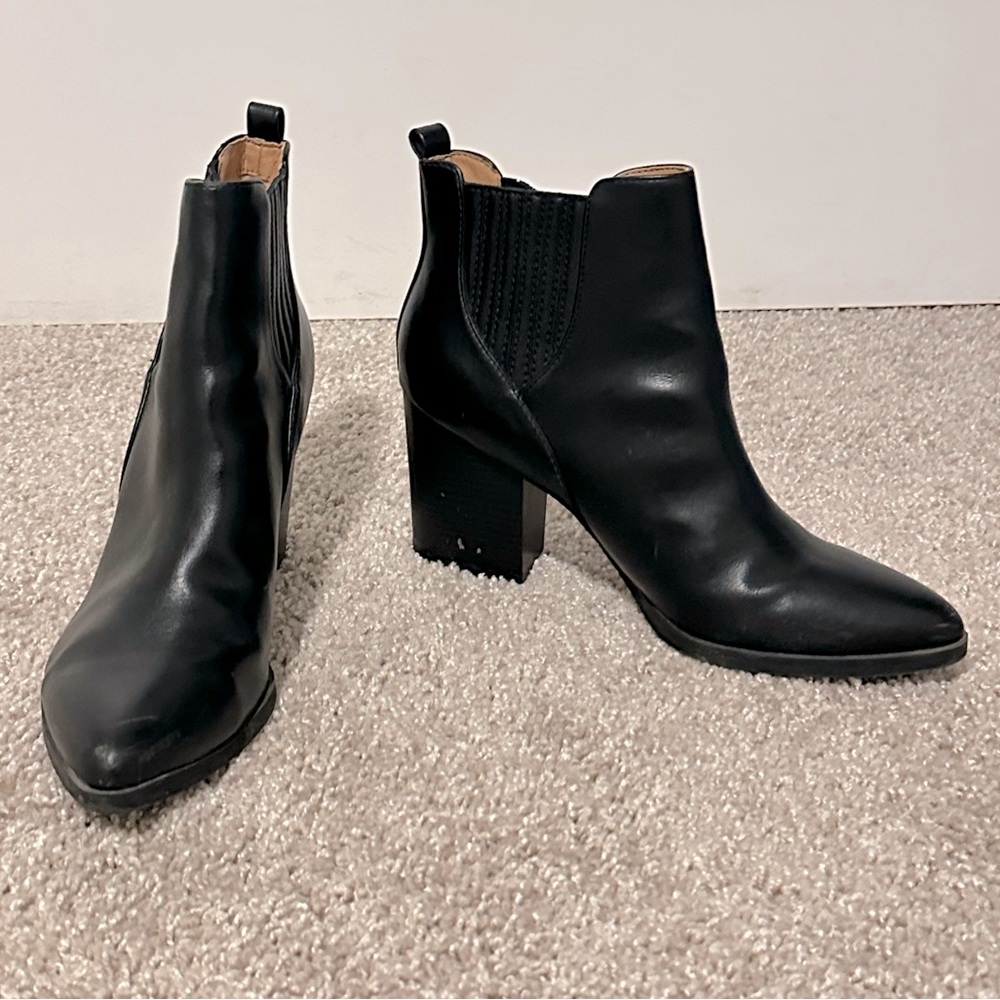 Black Leather Booties